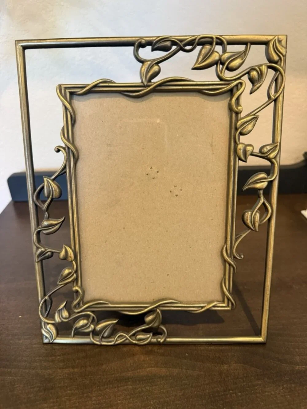 The Weston Gallery Heavy Brass Metal Frame Floral Vines Ivy 4.5x6.5